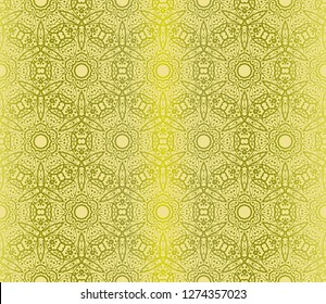 Decorative Ornament With Seamless Geometric Decoration. Symmetric Pattern . For Print Bandanna, Shawl, Tablecloth, Fabric Fashion, Scarf, Design. Vector illustration