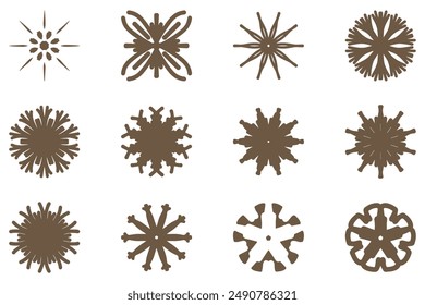 Decorative ornament shape icon set