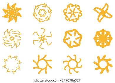 Conjunto de iconos de forma de adorno decorativo