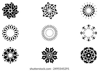 Decorative ornament shape icon set