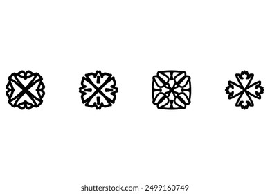 Dekorative Ornament Form Symbol Set