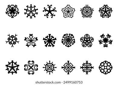 Decorative ornament shape icon set