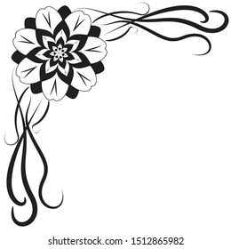 Decorative ornament swirl shapes or elegant vintage frame border design