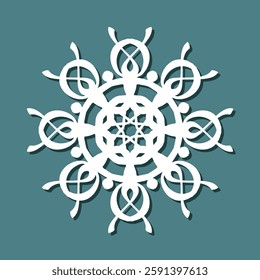 Decorative ornament. Template for cutting on wood, paper, cardboard, metal. Stencil for drawing, engraving, laser. Vector illustration.