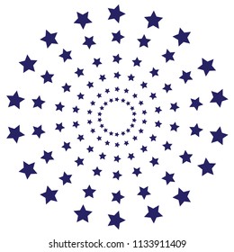 Decorative ornament vector with  five pointed stars