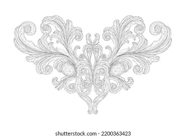Marco ornamental decorativo hecho de líneas negras aisladas en fondo blanco. Ilustración vectorial.