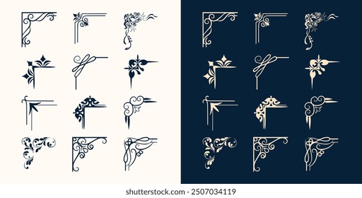Decorative ornamental borders vector collection. 