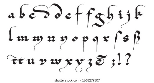 decorative ornamental calligraphic bastard script 