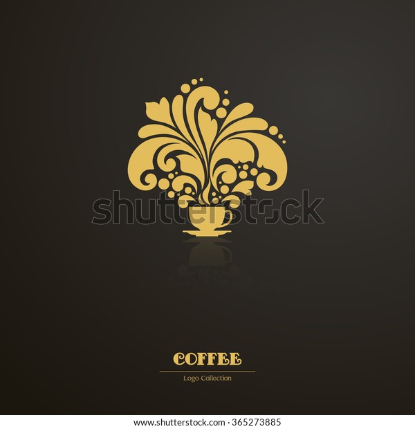 Decorative Ornamental Coffee Tea Cup Floral Stock Vector Royalty