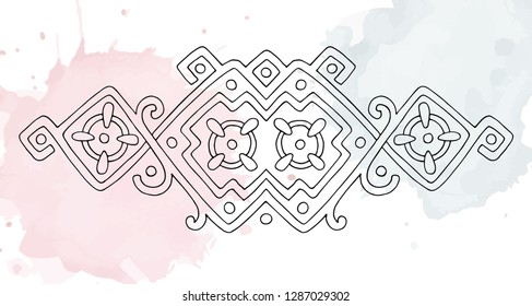 Decorative, ornamental element for menu design, invitations, postcards, magazines. Vector pattern hand-drawing. Transparent background.