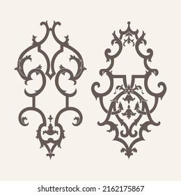 Decorative ornamental elements. Vector illustration.