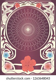 Decorative ornamental floral frame in modern style.