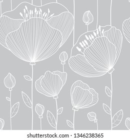 Decorative ornamental flower seamless pattern. Template for design fabric, backgrounds, wrapping paper, package, covers