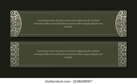 Decorative Ornamental Frame Banner with Ethnic Style and Text Template