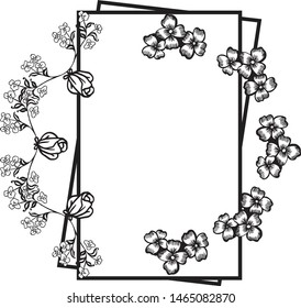 Decorative of ornamental frame and element of card design, various shape pattern flower. Vector