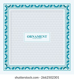 Decorative Ornamental Frame with Geometric Circle Pattern for Invitations