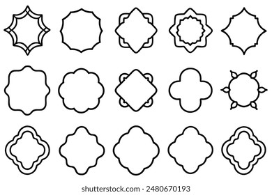 decorative ornamental frame Line Art Delicate Set
