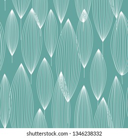 Decorative ornamental leaf seamless pattern. Template for design fabric, backgrounds, wrapping paper, package, covers