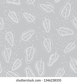 Decorative ornamental leaf seamless pattern. Template for design fabric, backgrounds, wrapping paper, package, covers