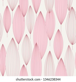 Decorative ornamental leaf seamless pattern. Template for design fabric, backgrounds, wrapping paper, package, covers
