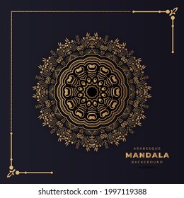 Decorative ornamental mandala with Lotus flower for Henna, Mehndi, tattoo, decoration ethnic oriental style vector illustration