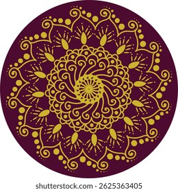 Decorative ornamental rangoli design in many colors. Unique beautiful mandala design made with rangoli colors.