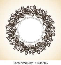 Decorative ornamental round frame