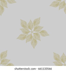 Decorative ornamental seamless abstract pattern for design fabric, backgrounds, ceramic tile/Flower of leaves-5