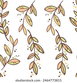 Dekorative ornamentale nahtlose beige Muster. Brunches-Vektorillustration