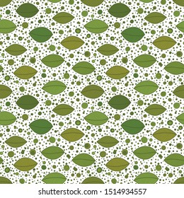 Decorative ornamental seamless doodle pattern. Endless elegant texture with leaves on white background . Tempate for design fabric, backgrounds, wrapping paper, package, covers