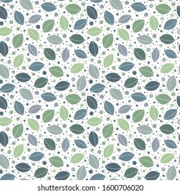 Decorative ornamental seamless doodle pattern. Endless elegant texture with leaves on white background . Tempate for design fabric, backgrounds, wrapping paper, package, covers