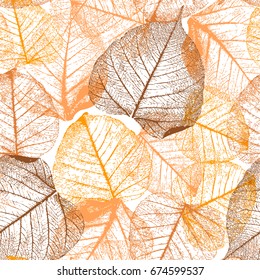 Dekoratives, nahtloses Blumenmuster. Endlose elegante Textur mit Blättern.
