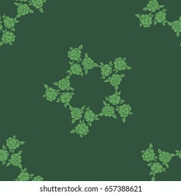 Decorative ornamental seamless pattern for design fabric, backgrounds, paper, ceramics/Circle of roses-3