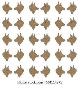 Decorative ornamental seamless pattern. Endless texture with dogs. Pattern for design fabric, backgrounds, wrapping paper, package, covers