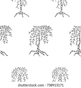 Decorative ornamental seamless pattern. Endless elegant texture with trees.Pattern for design fabric, backgrounds, wrapping paper, package, covers