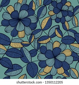 Decorative ornamental seamless pattern. Template for design fabric, backgrounds, wrapping paper, package, covers