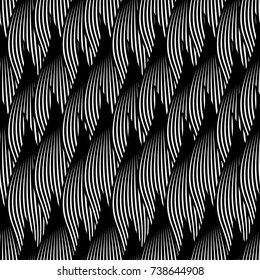 Decorative ornamental seamless pattern waves petal