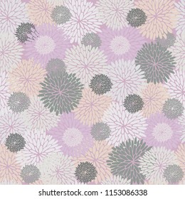 Decorative ornamental seamless spring pattern. Endless elegant texture with chrysanthemums. Pattern for design fabric, backgrounds, wrapping paper, package, covers/Chrysanthemums-3