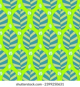 Decorative ornamental seamless spring pattern. Endless elegant texture with leaves. Tempate for design fabric, backgrounds, wrapping paper, package, covers