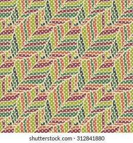 Decorative ornamental seamless spring pattern. Endless elegant texture with leaves. Pattern for design fabric, backgrounds, wrapping paper, package, covers