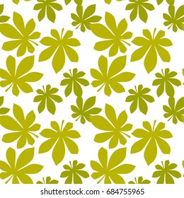 Decorative ornamental seamless spring pattern. Endless elegant texture with leaves. Design fabric, backgrounds, wrapping paper, package, covers