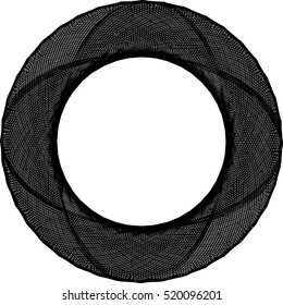 Decorative ornamental vector black shape. Lineart logo template for design projects. A circular ornament from the crossed lines.