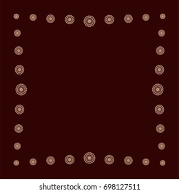 Decorative ornamental vector oriental design. Brown, red mehendi fabric textile pattern. Eastern arabesque retro vintage folk ethnic traditional indian frame. Diwali fest mandala border decoration.