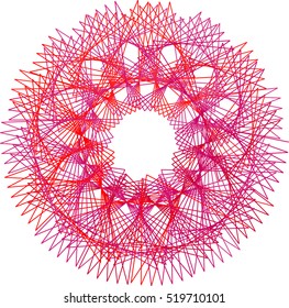 Decorative ornamental vector shape. Lineart logo template for design projects. A circular ornament from the crossed lines.