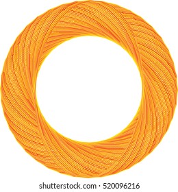 Decorative ornamental vector shape. Lineart logo template for design projects. A circular ornament from the crossed lines.