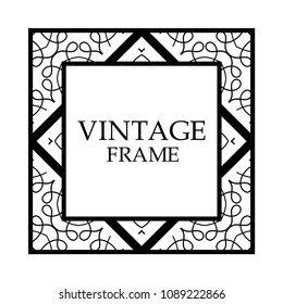 Decorative ornamental vintage frame. Template for design