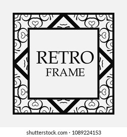 Decorative ornamental vintage frame. Template for design
