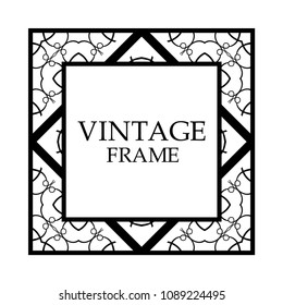 Decorative ornamental vintage frame. Template for design