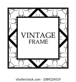 Decorative ornamental vintage frame. Template for design