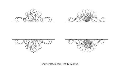 Decorative ornaments set art vintage